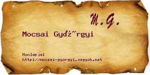 Mocsai Györgyi névjegykártya